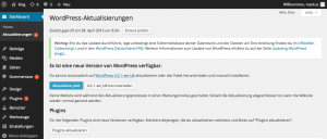 Bildschirmfoto WordPress 4.1 Dashboard