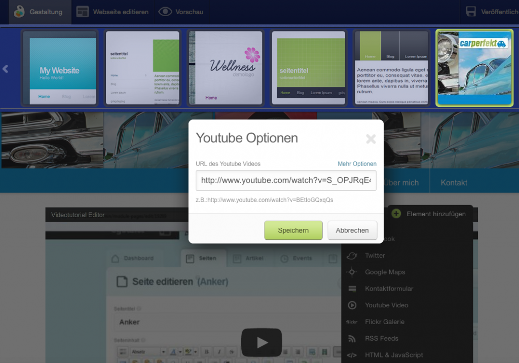 Yourtube Clip in easyPage einbinden