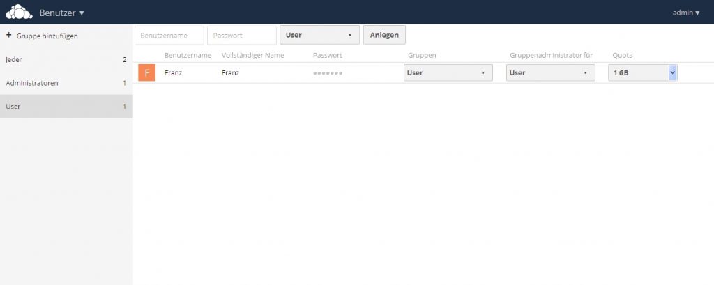 Screenshot owncloud
