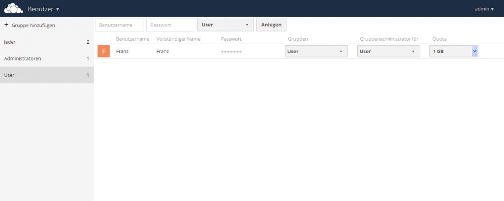 Screenshot owncloud 