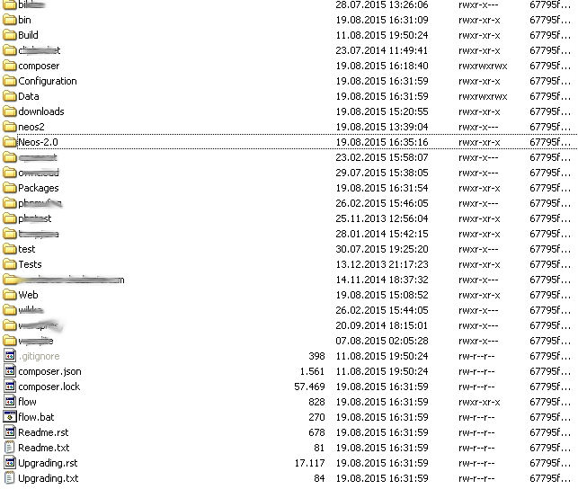 Liste Dateien auf Webspace mit Neos 2.0 Installation