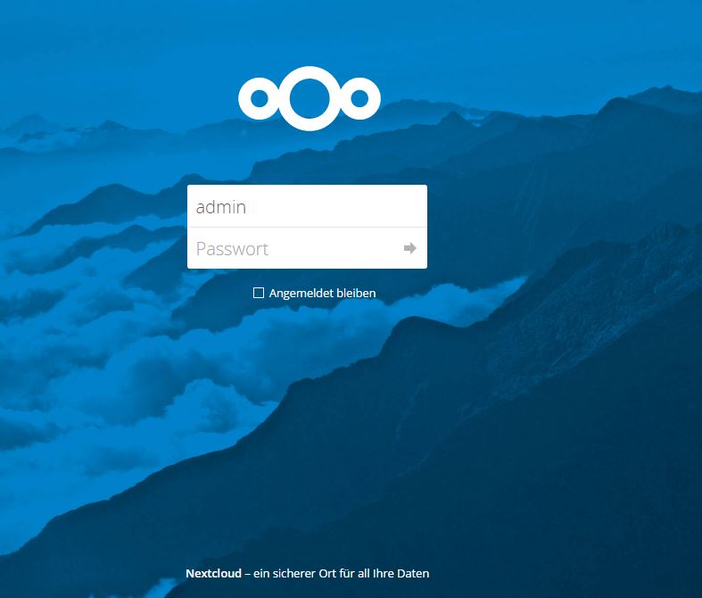 nextcloud 10 Startseite