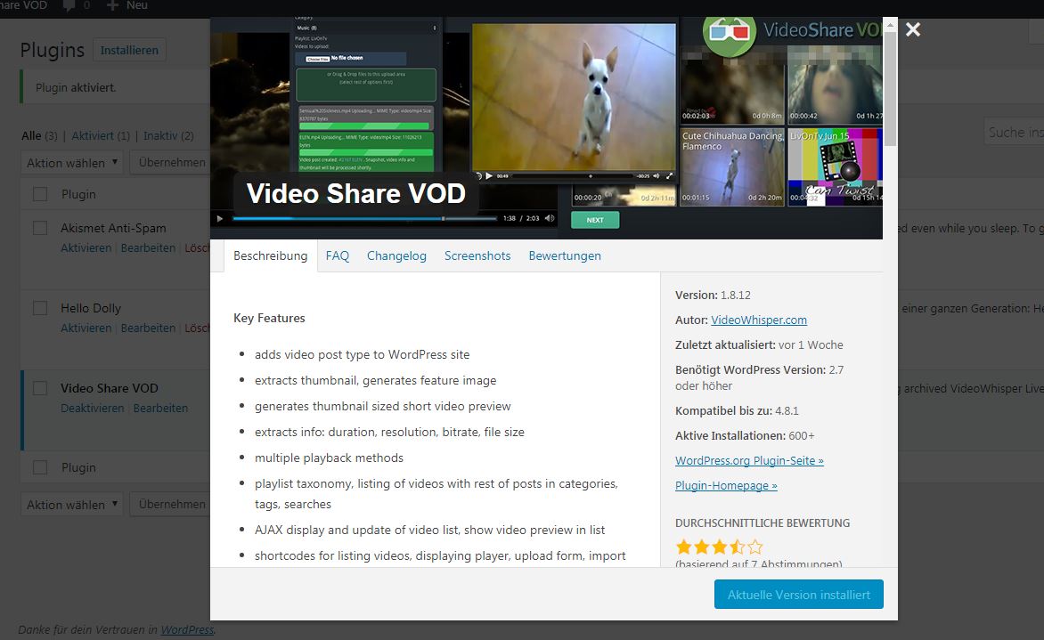 Screenshot Plugin Herunterladen Video Share VOD