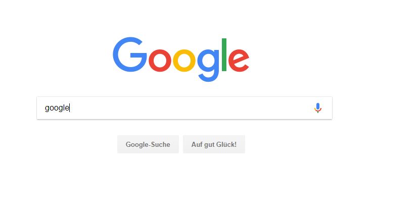 Google Screenshot suchbox mit Eingabe "google"