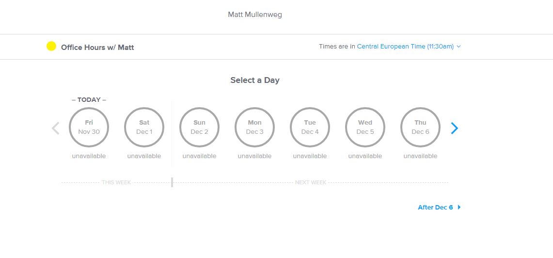 Screenshot Calendly Mullenweg WordPress 5