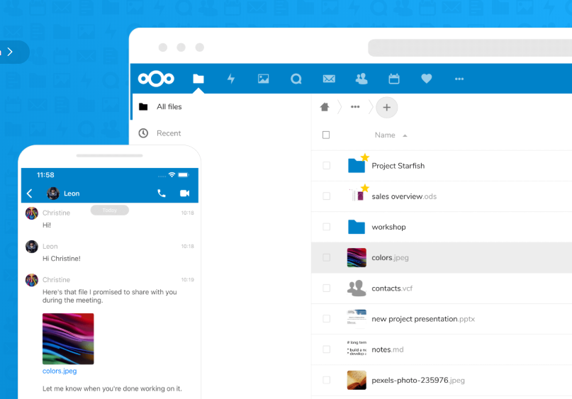 Nextcloud 18 (Name: Nextcloud Hub) ist ein ideales Kollaborationstools für kleine und mittelgroße Teams.