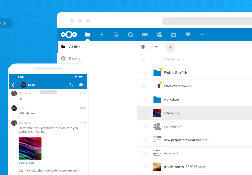 Nextcloud 18 (Name: Nextcloud Hub) ist ein ideales Kollaborationstools für kleine und mittelgroße Teams. 