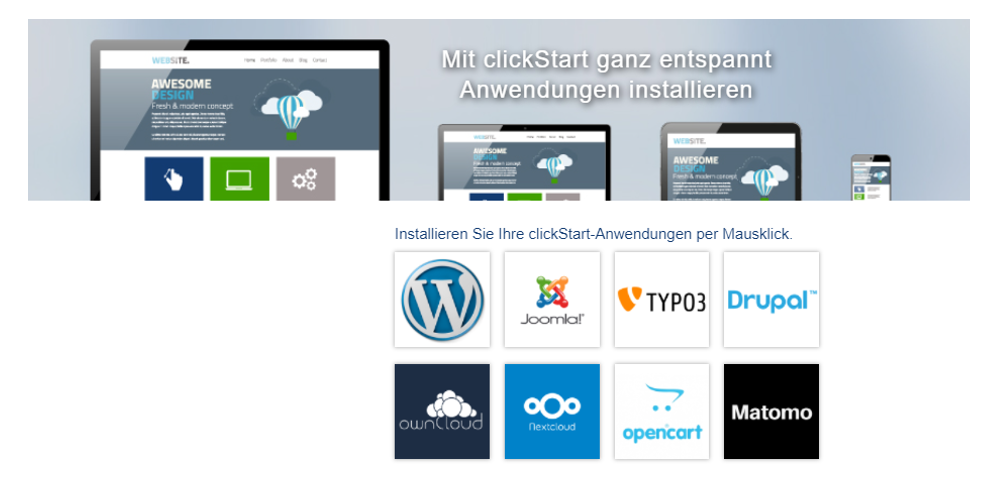 goneo clickStart - Webanwendungen schnell installieren
