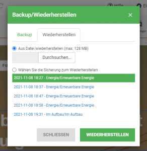 Auf Wunsch lässt sich der aktuelle Stand der Bearbeitung der Website abspeichern.