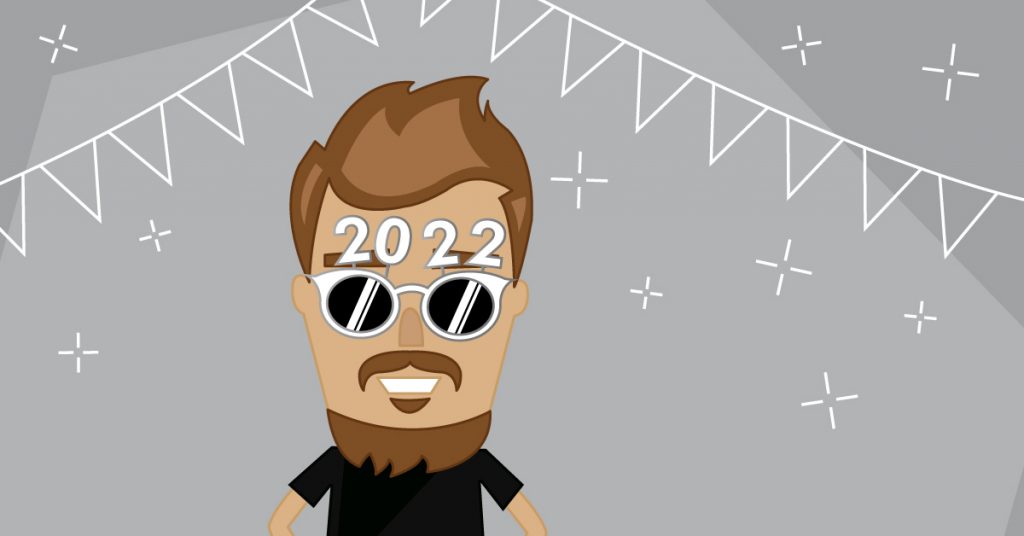 Happy New year 2022 comic male