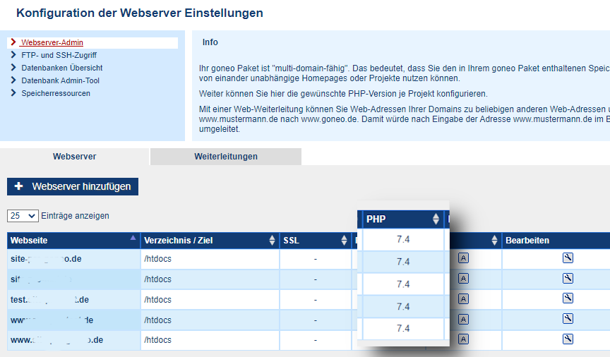 End of Life PHP 7.4. Dieses Release steht nur bis 1.2.2023 noch bereit. Ein Wechsel ist jetzt schon möglich und auch umkehrbar, falls etwas nicht fuznktioniert. 