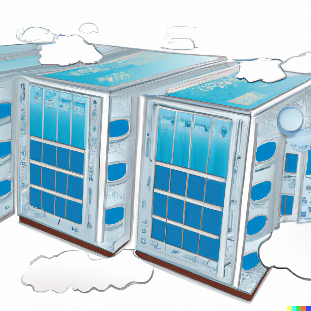Illustration Hosting-Server in der Cloud 