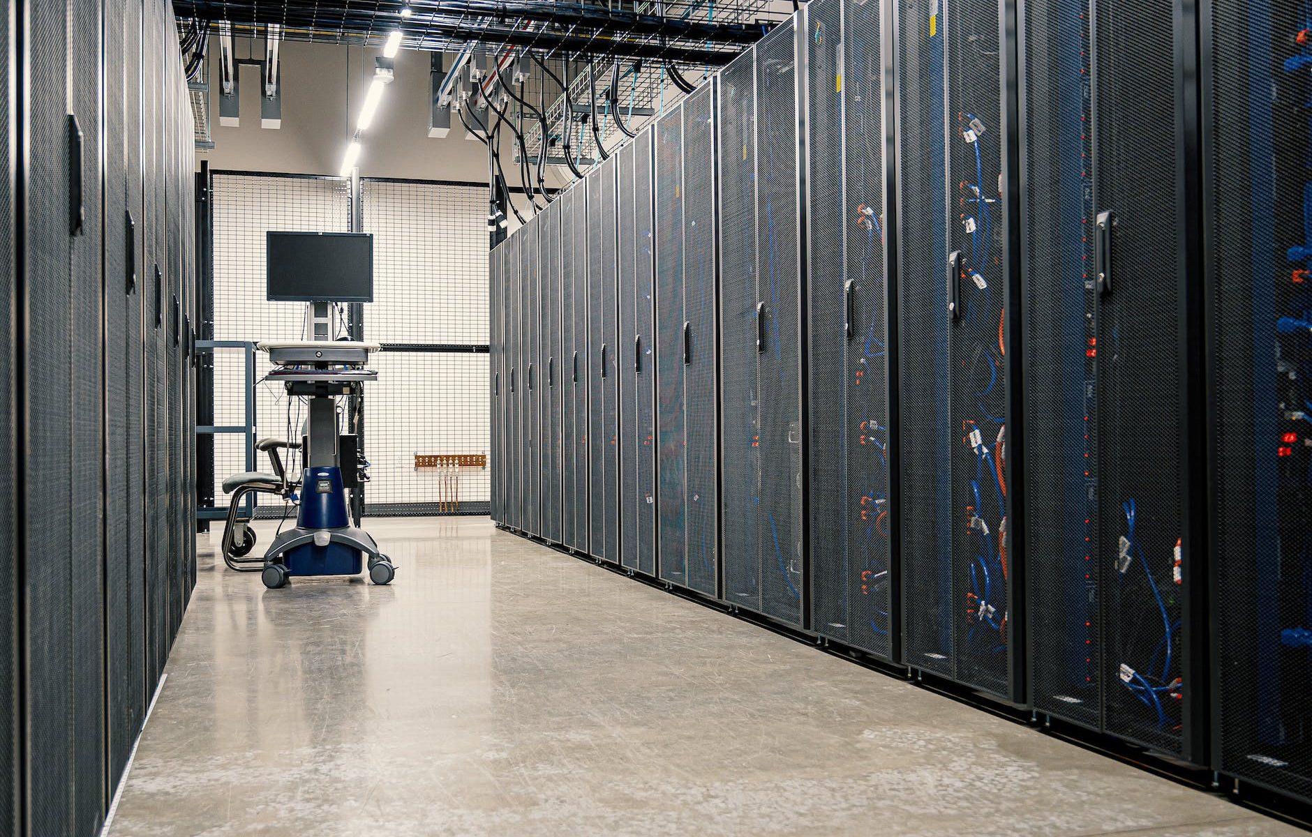 server racks on data center