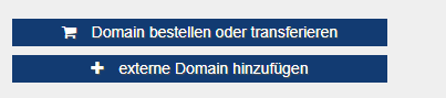 goneo Kundencenter, Abschnitt Domains: Hier können externe Domains angegeben werden. 