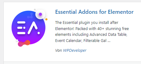 Elementor Essential Add On im WordPress Plugin Verzeichnis