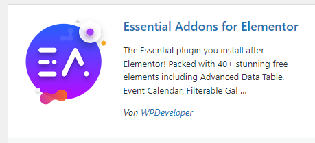 Elementor Essential Add On im WordPress Plugin Verzeichnis 