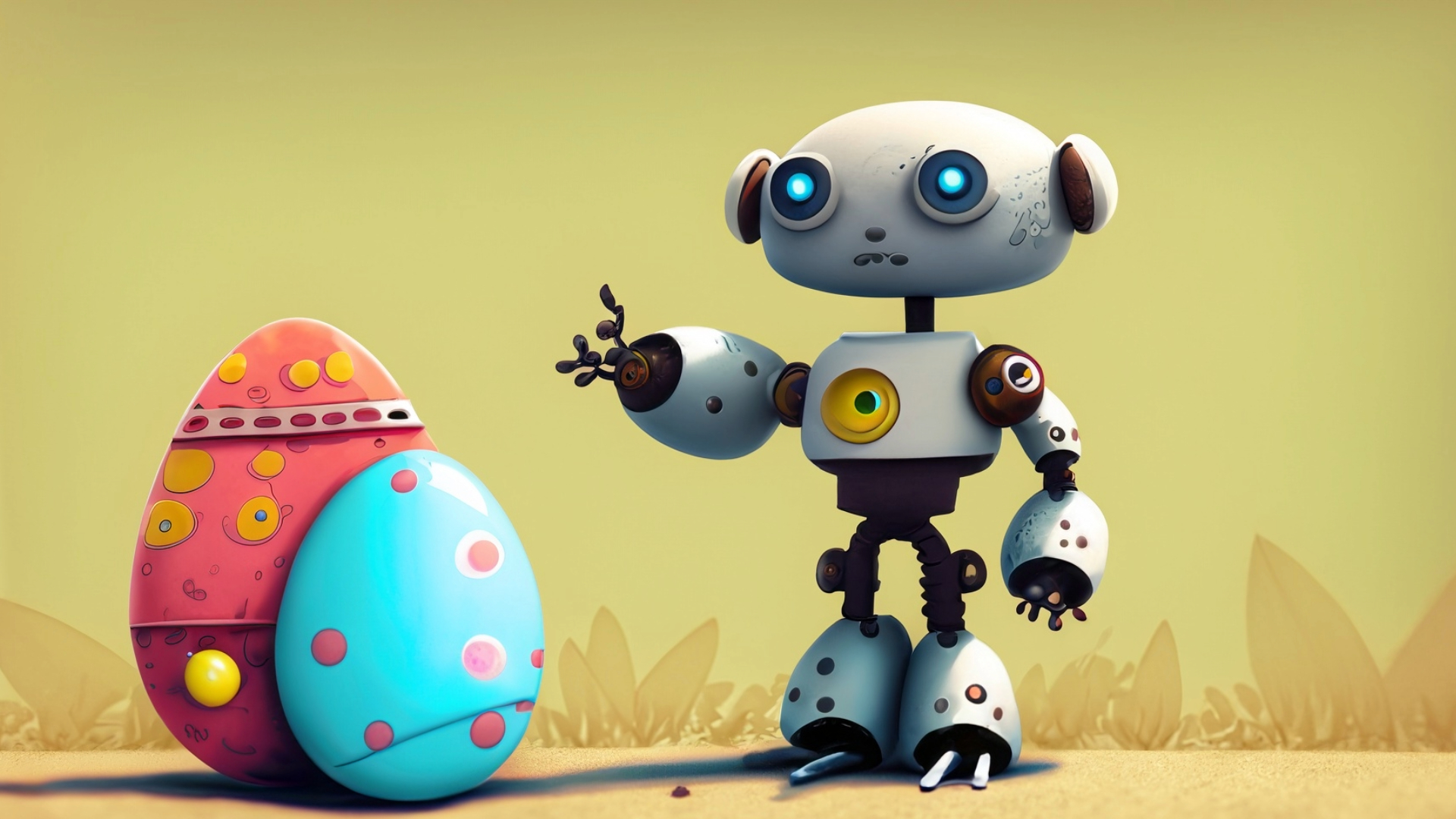 Ostern 2024: Ein kleiner Roboter sucht Ostereier