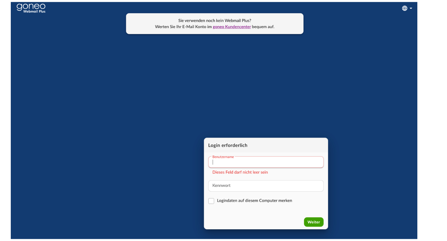So fügst du goneo Webmail Plus hinzu