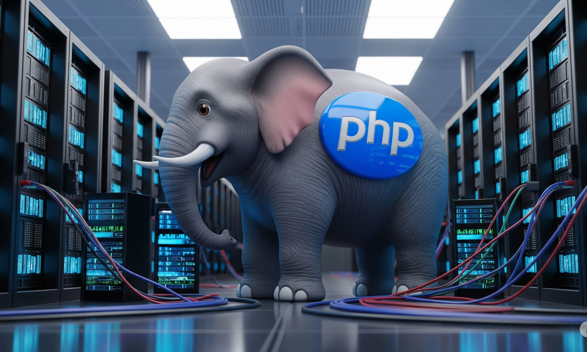 Der PHP Elefant im Rechenzentrum bringt neue PHP-Releases und PHP 8.4 Vorteile