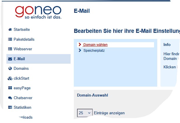 goneo Kundencenter Menü alt
