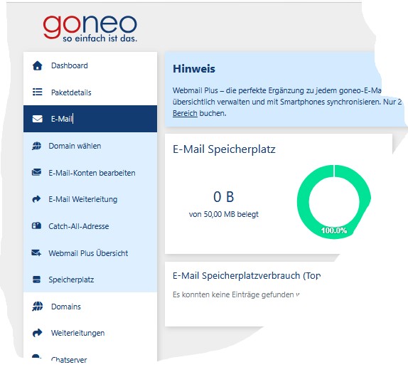 goneo Kundencenter Menü neu