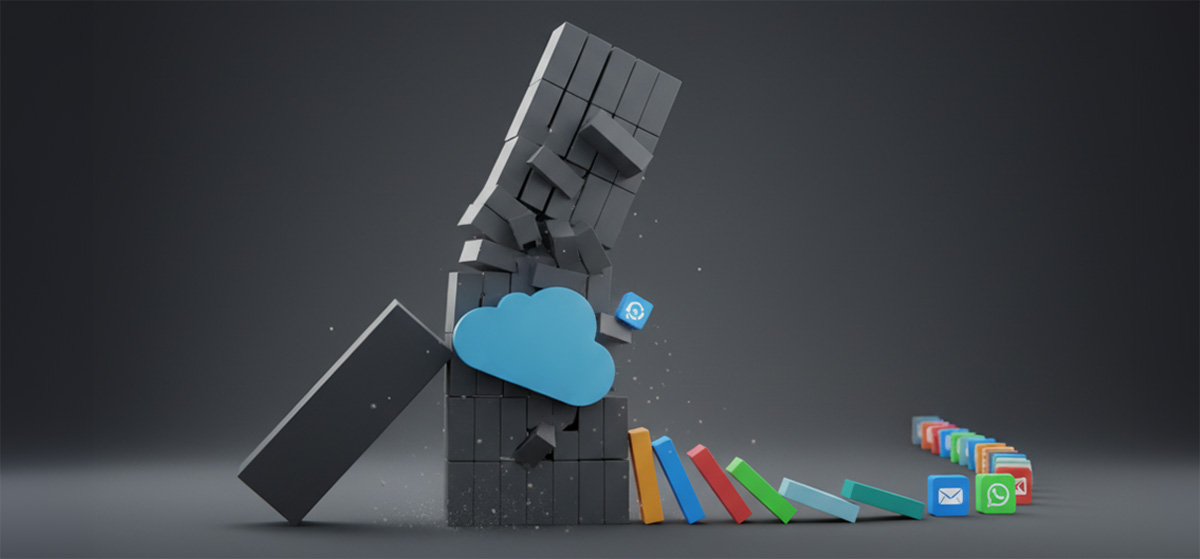 Mit einem Single Point of Fauilure fallen Internet-Services wie Dominosteine