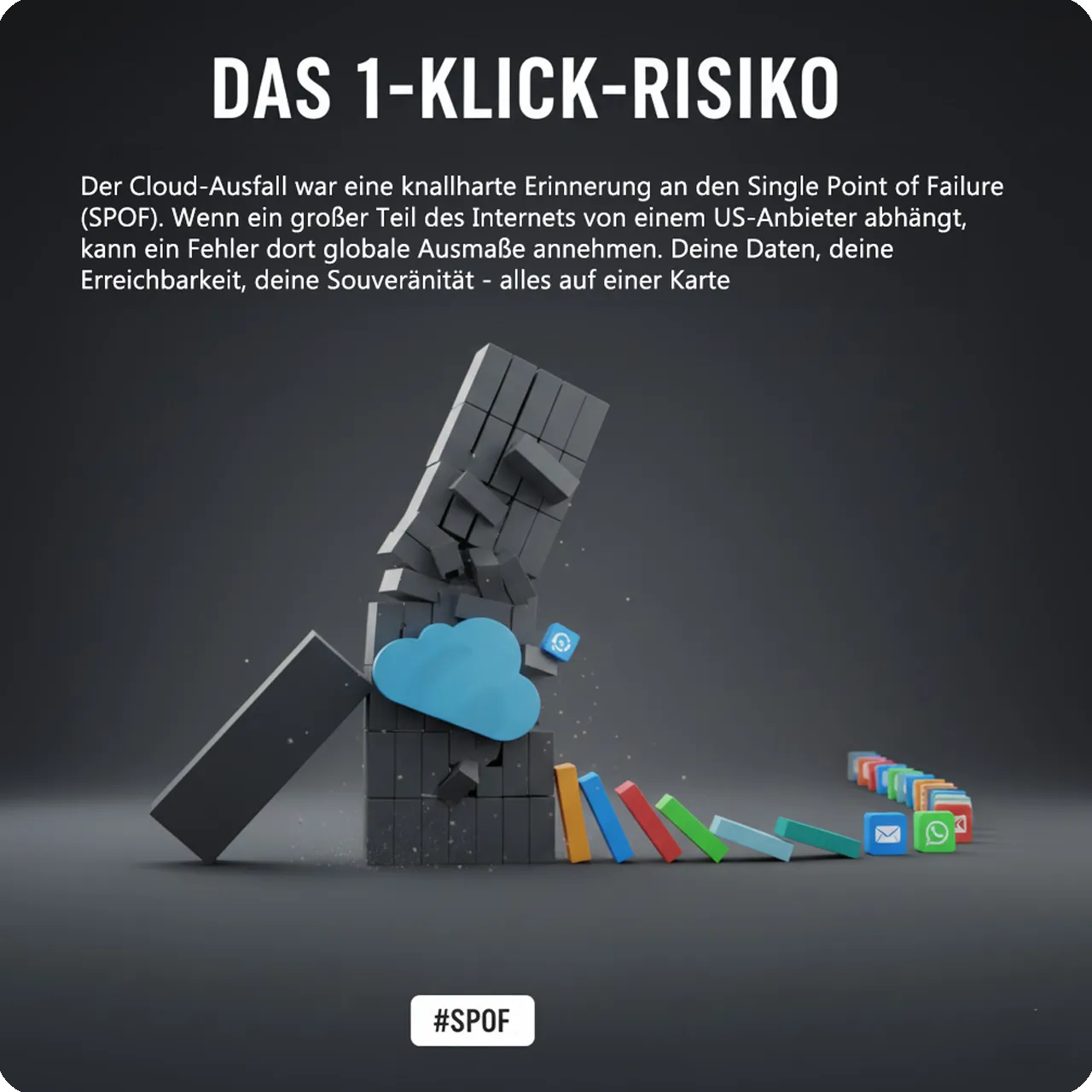 Grafik zur Erläuterung des Single Point of Failure in IT-Systemen