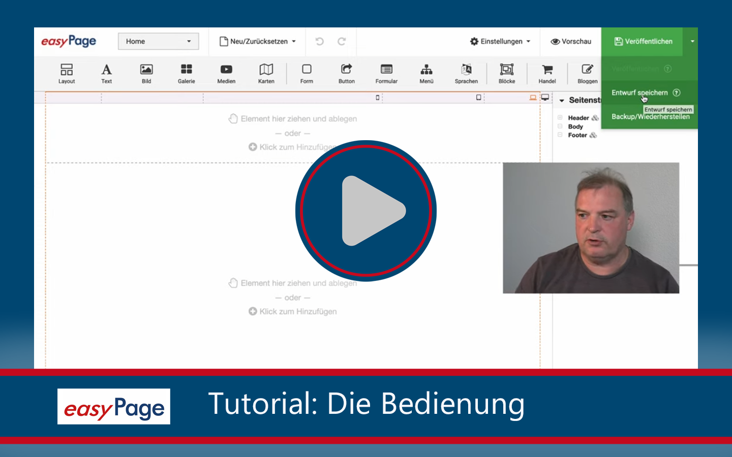 Schnell starten mit easyPage So starten Sie mit easyPage