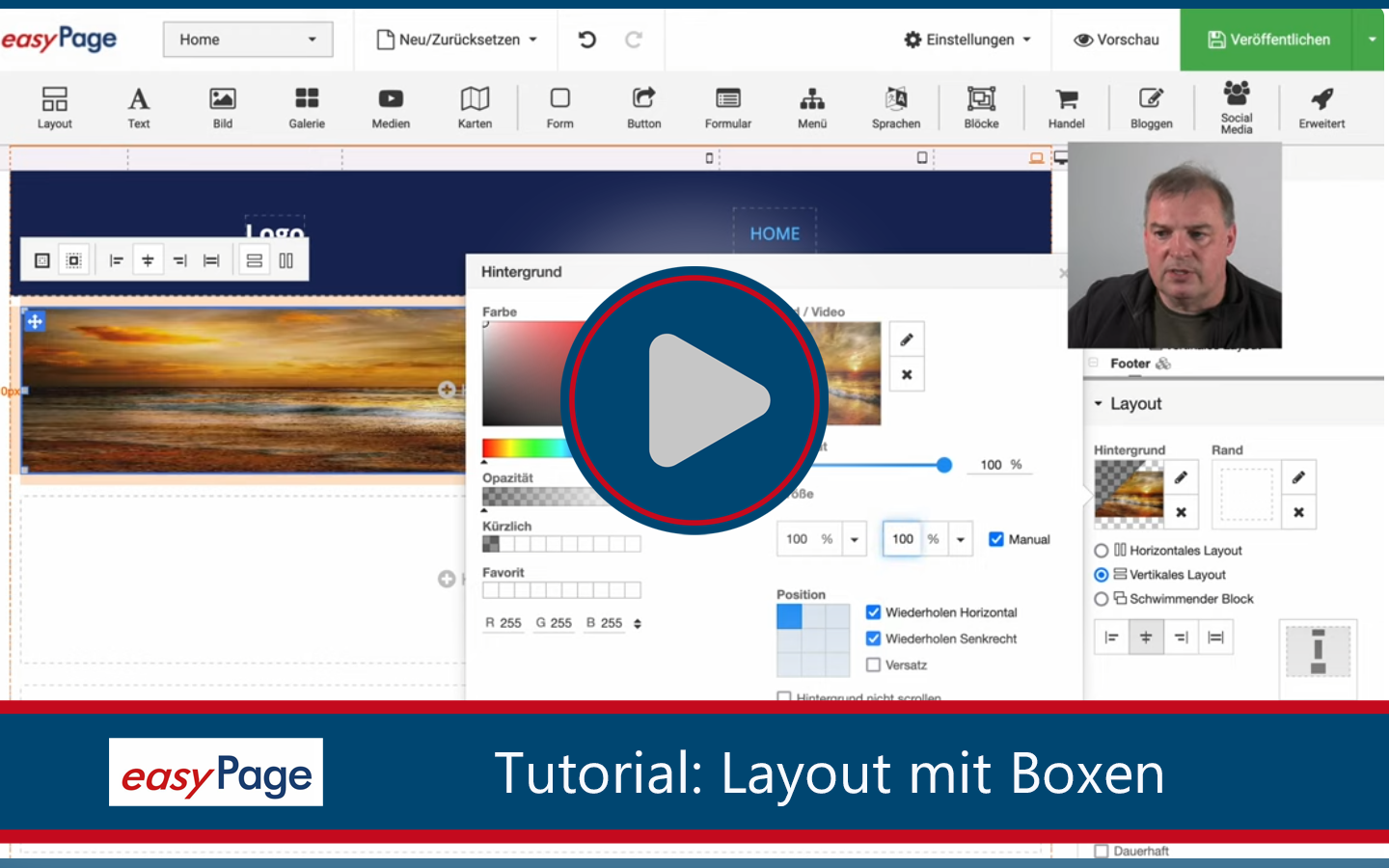 Layout Boxen anwenden
