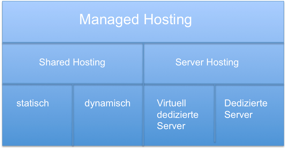 Einordnung des Begriffs Hosting: Managed Hosting, Shared Hosting, Dedicated Hosting