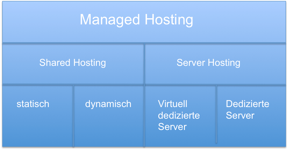 Systematik für den Begriff Hosting Einordnung des Begriffs Hosting: Managed Hosting, Shared Hosting, Dedicated Hosting